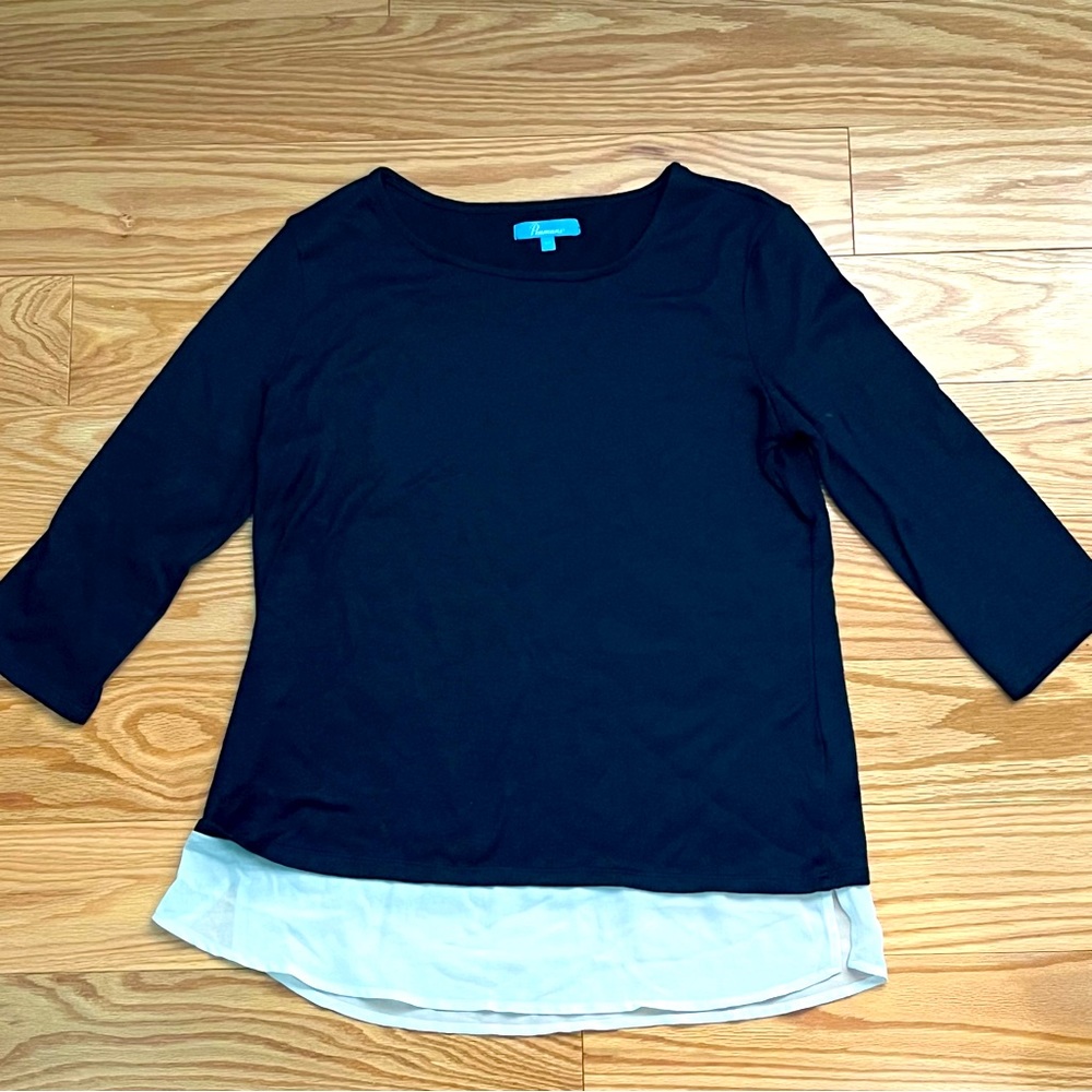 Women's Black and White Layered Top